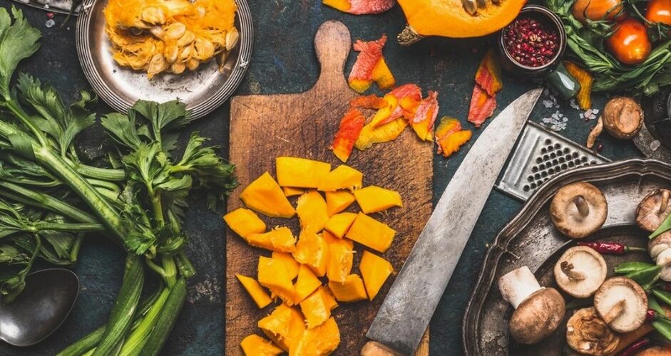 Vegetables and fruits of the autumn season