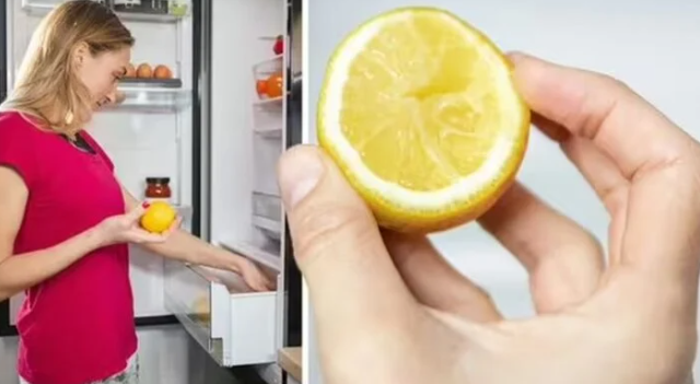 What effect does squeezing a lemon in the refrigerator have?